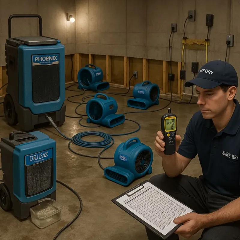 Structural Drying and Dehumidification process in West Warrenton, GA